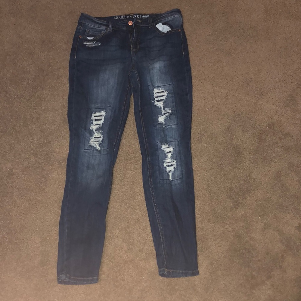 Vanilla Star Mid Rise Ripped Jeans